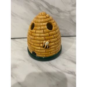 Debbie Mumm  Beehive Toothbrush / pen / pencil Holder Yellow Bee Decor